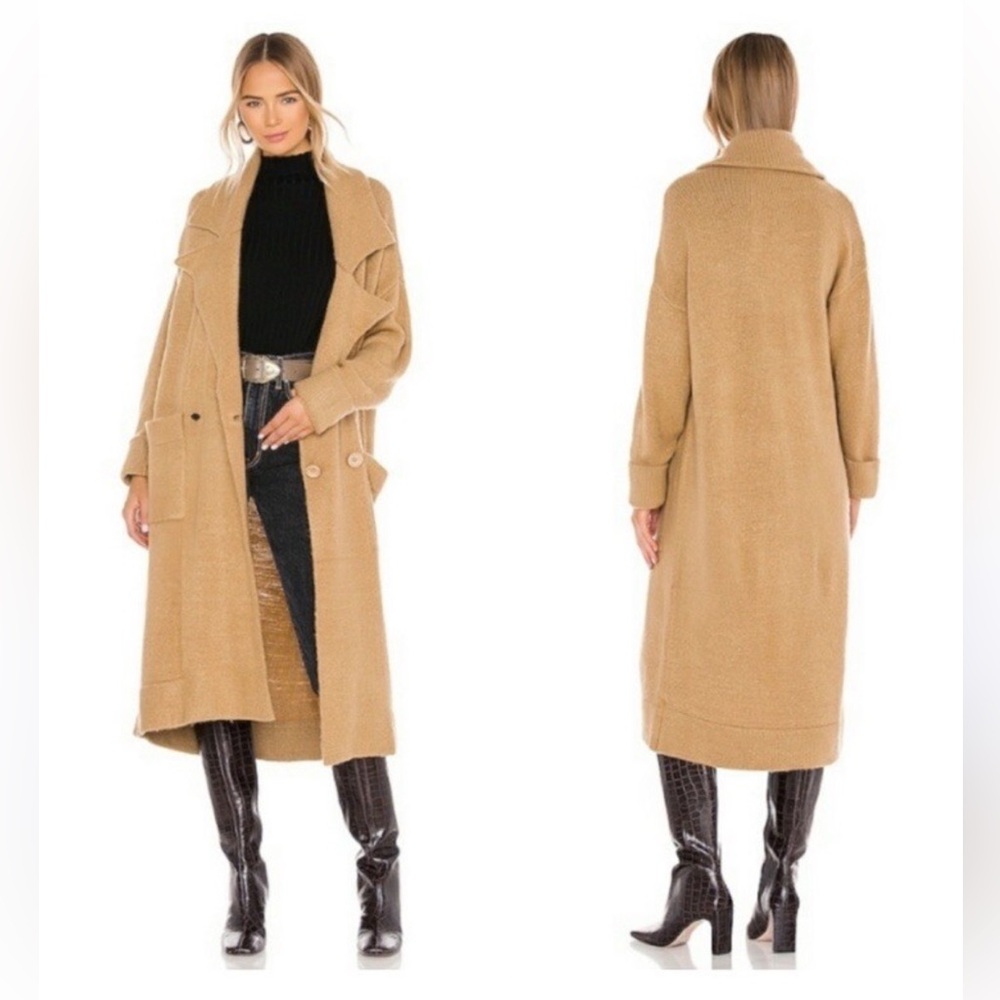 Show Me Your MuMu Melrose Sweater Jacket Camel Knit